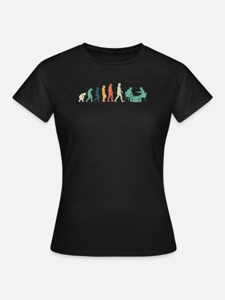 Evolution Schach Schachfigur - Frauen T-Shirt - Schwarz