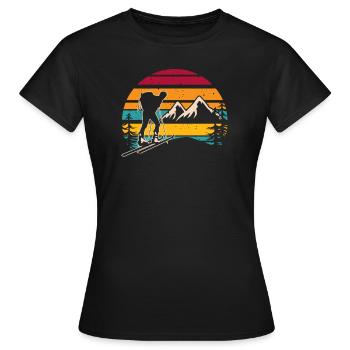 Ski de randonnée Ski de randonnée Touringksi Skitour Retro - T-shirt Femme - noir - Devant - AI Model Female 172 dark (172cm)