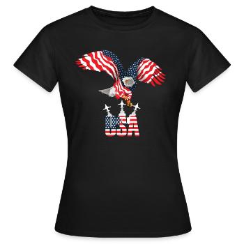 Flagge des American Eagle - Frauen T-Shirt - Schwarz - Vorne - AI Model Female 172 dark (172cm)