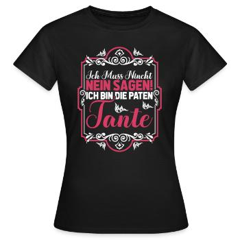 Aunt Patentante Heldin Tante Du Wirst Tante - Frauen T-Shirt - Schwarz - Vorne - AI Model Female 172 dark (172cm)