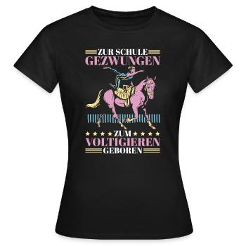 Pferd Voltigieren Pferde Reiten - Frauen T-Shirt - Schwarz - Vorne - AI Model Female 172 dark (172cm)