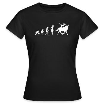 Evolution Voltigieren Dressurreiten Pferd Reiten - Frauen T-Shirt - Schwarz - Vorne - AI Model Female 172 dark (172cm)