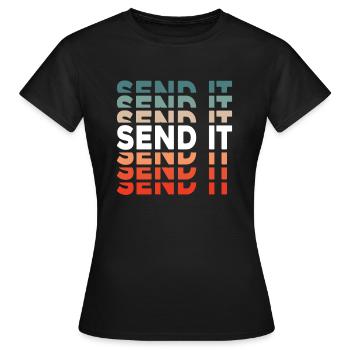 Retro Send It - Frauen T-Shirt - Schwarz - Vorne - AI Model Female 172 dark (172cm)