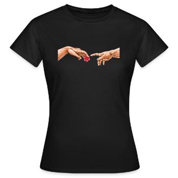 Funny Poker Michelangelo Hand Poker Player - T-shirt Femme - noir - Devant - AI Model Female 172 dark (172cm)