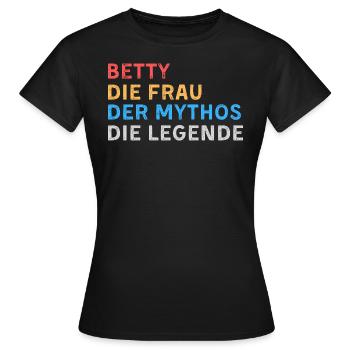 Betty Fau Mythos Legende - Frauen T-Shirt - Schwarz - Vorne - AI Model Female 172 dark (172cm)