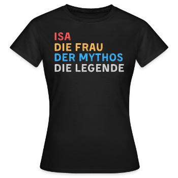 Isa Fau Mythos Legende - Frauen T-Shirt - Schwarz - Vorne - AI Model Female 172 dark (172cm)