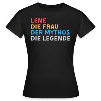 Lene Fau Mythos Legende - Frauen T-Shirt - Schwarz - Vorne - AI Model Female 172 dark (172cm)