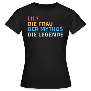Lily Fau Mythos Legende - Frauen T-Shirt - Schwarz - Vorne - AI Model Female 172 dark (172cm)