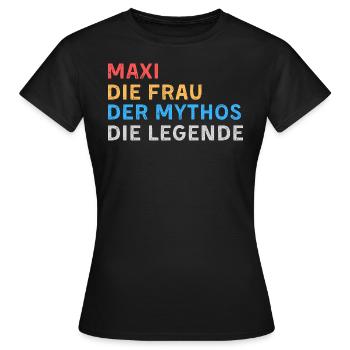 Maxi Fau Mythos Legende - Frauen T-Shirt - Schwarz - Vorne - AI Model Female 172 dark (172cm)