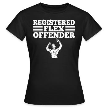 Funny Registered Flex Offender Bodybuilding - Women's T-Shirt - black - Front - AI Model Female 172 dark (172cm)