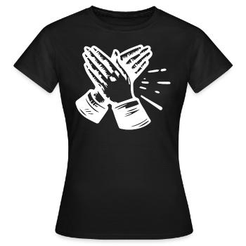 Mains Applaudissements Applaudissements - T-shirt Femme - noir - Devant - AI Model Female 172 dark (172cm)