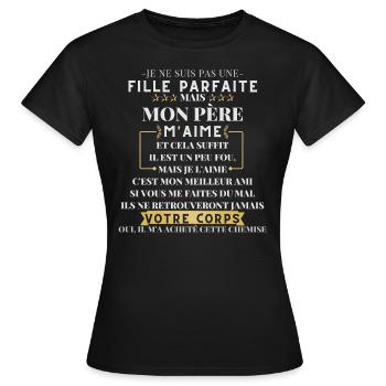Father's Day T-shirt - Daddy's Girl - Women's T-Shirt - black - Front - AI Model Female 172 dark (172cm)