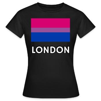 Drapeau de la Bi Pride de Londres - T-shirt Femme - noir - Devant - AI Model Female 172 dark (172cm)