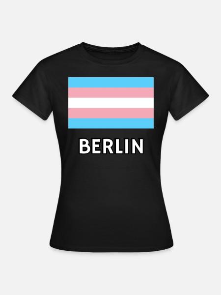 Trans Pride Flagge Berlin - Frauen T-Shirt - Schwarz