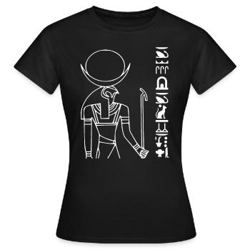 Chemise de Dieu de divinité d'Egypte de voyageur - T-shirt Femme - noir - Devant - AI Model Female 172 dark (172cm)