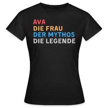 Ava Fau Mythos Legende - Frauen T-Shirt - Schwarz - Vorne - AI Model Female 172 dark (172cm)