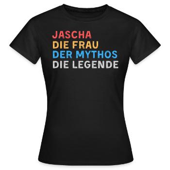 Jascha Fau Mythos Legende - Frauen T-Shirt - Schwarz - Vorne - AI Model Female 172 dark (172cm)