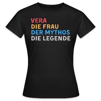 Vera Fau Mythos Legende - Frauen T-Shirt - Schwarz - Vorne - AI Model Female 172 dark (172cm)