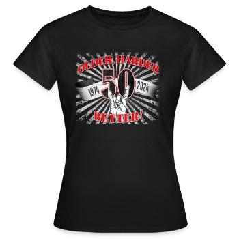 50e anniversaire d’un fan de métal et rocker - T-shirt Femme - noir - Devant - AI Model Female 172 dark (172cm)