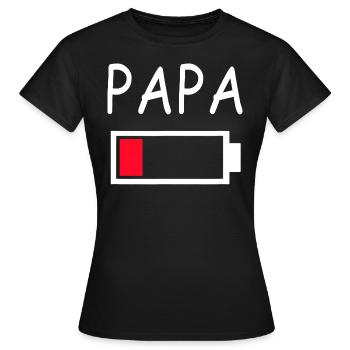 Papa Battery Empty Daddy Battery Dad Battery - Women's T-Shirt - black - Front - AI Model Female 172 dark (172cm)
