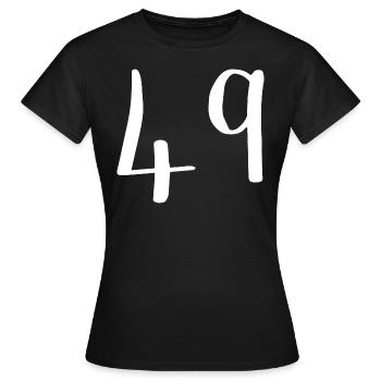 49 - T-shirt Femme - noir - Devant - AI Model Female 172 dark (172cm)