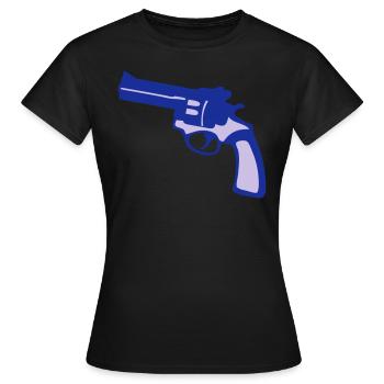 Pistole Revolver Pistole - Frauen T-Shirt - Schwarz - Vorne - AI Model Female 172 dark (172cm)