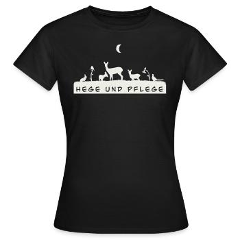Jagd Shirt Niederwild Reh Fasan Hase Singvogel - Frauen T-Shirt - Schwarz - Vorne - AI Model Female 172 dark (172cm)