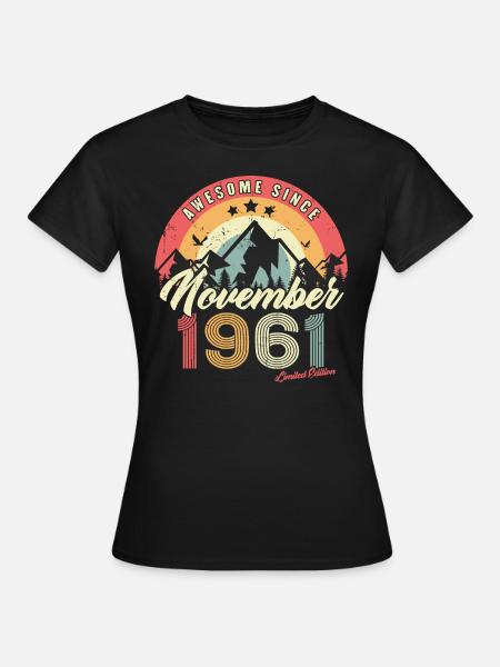 Cadeau D'anniversaire En Novembre 1961 Vintage - T-shirt Femme - noir