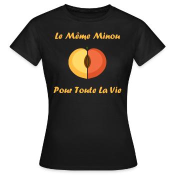 EVG Le Même Minou pour toute la vie - T-shirt Femme - noir - Devant - AI Model Female 172 dark (172cm)