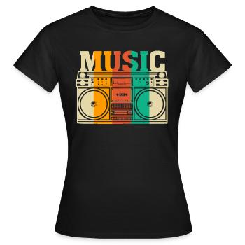 Music - Women's T-Shirt - black - Front - AI Model Female 172 dark (172cm)
