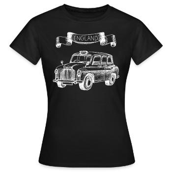 England Taxi Hand gezeichnet - Frauen T-Shirt - Schwarz - Vorne - AI Model Female 172 dark (172cm)