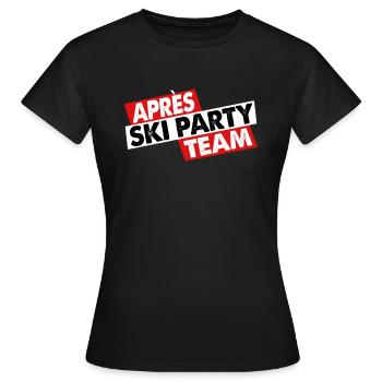 Apres Ski Party Team, Crew, Apresski, Bier- tShirt - Frauen T-Shirt - Schwarz - Vorne - AI Model Female 172 dark (172cm)