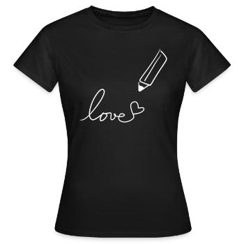 Zeichnung stift - Frauen T-Shirt - Schwarz - Vorne - AI Model Female 172 dark (172cm)