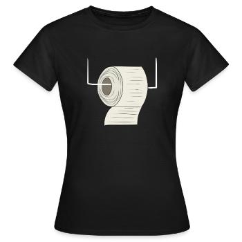 Toilettes en papier toilette - T-shirt Femme - noir - Devant - AI Model Female 172 dark (172cm)