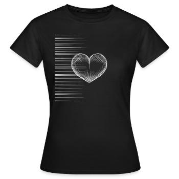heart lines - Women's T-Shirt - black - Front - AI Model Female 172 dark (172cm)