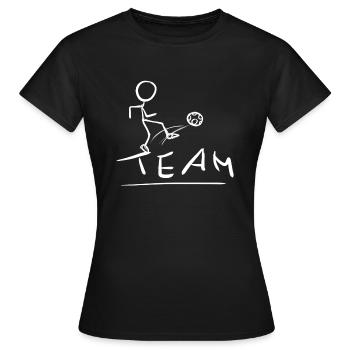 équipe football sports équipe athlètes ballon - T-shirt Femme - noir - Devant - AI Model Female 172 dark (172cm)