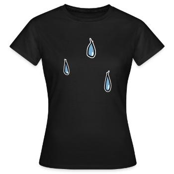 rain water pattern weather drops tears tears - Women's T-Shirt - black - Front - AI Model Female 172 dark (172cm)