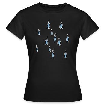 rain water pattern weather drops tears tears - Women's T-Shirt - black - Front - AI Model Female 172 dark (172cm)