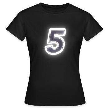 5 Nombre nombre lumineux brillant - T-shirt Femme - noir - Devant - AI Model Female 172 dark (172cm)