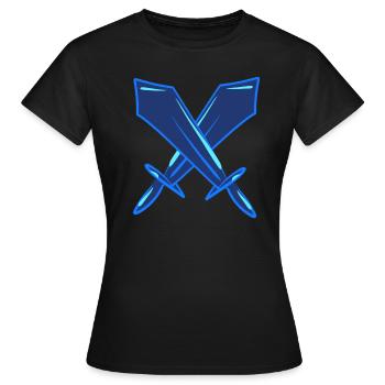symbole de combat à l’épée bleue - T-shirt Femme - noir - Devant - AI Model Female 172 dark (172cm)