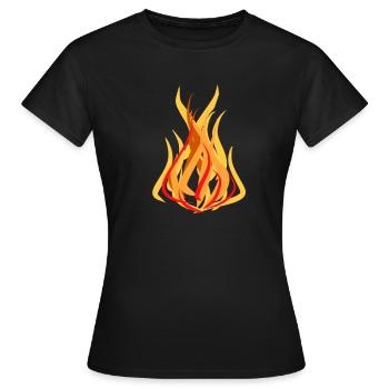 feuer symbol hitze warm - Frauen T-Shirt - Schwarz - Vorne - AI Model Female 172 dark (172cm)