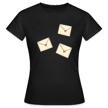 brief herz briefe muster liebe - Frauen T-Shirt - Schwarz - Vorne - AI Model Female 172 dark (172cm)