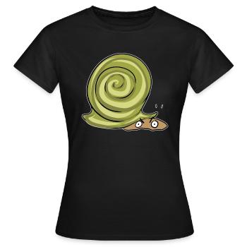 schnecke verstecken symbol tier cartoon lustig - Frauen T-Shirt - Schwarz - Vorne - AI Model Female 172 dark (172cm)