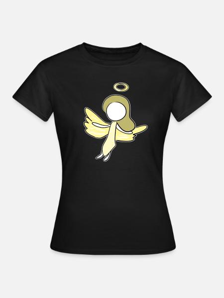 engel beschützer frau symbol - Dame-T-shirt - sort