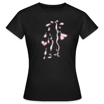 herzen rosa herz symbol liebe - Frauen T-Shirt - Schwarz - Vorne - AI Model Female 172 dark (172cm)