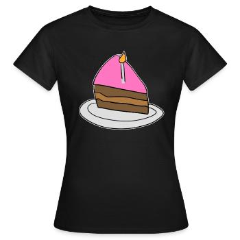 gâteau gâteau symbole d’anniversaire manger - T-shirt Femme - noir - Devant - AI Model Female 172 dark (172cm)