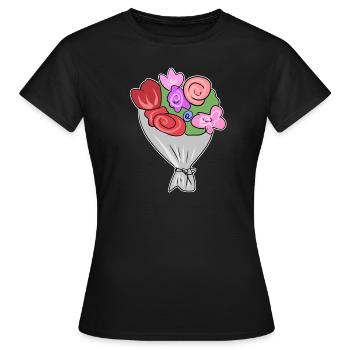 bouquet de fleurs fleurs symbole plante - T-shirt Femme - noir - Devant - AI Model Female 172 dark (172cm)