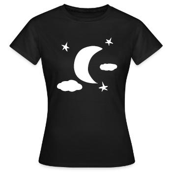 étoiles lune ciel nocturne simple - T-shirt Femme - noir - Devant - AI Model Female 172 dark (172cm)