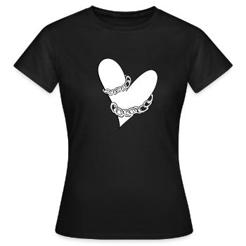 ketten gefangenes herz liebe - Frauen T-Shirt - Schwarz - Vorne - AI Model Female 172 dark (172cm)