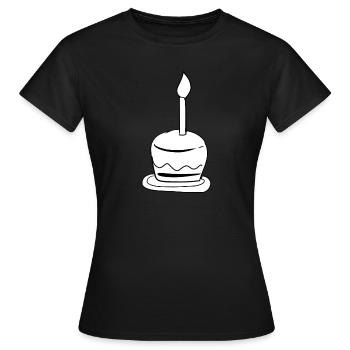 gâteau gâteau bougie anniversaire - T-shirt Femme - noir - Devant - AI Model Female 172 dark (172cm)